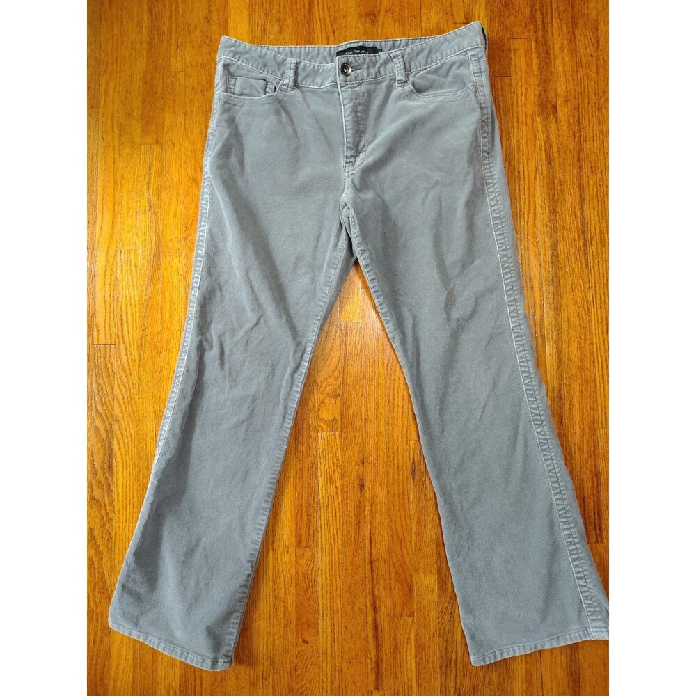Calvin Klein Gray Corduroy Jeans Womens 16 Gray Cotton Blend Mid Rise Zip